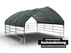 with roof covering and rear wall panel